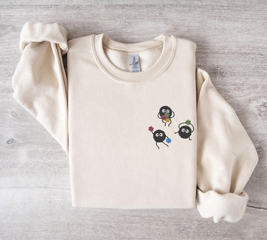 Embroidered Soot Long Sleeve Shirt | Embroidery Sweater | Anime Gifts | Crewneck Sweatshirt